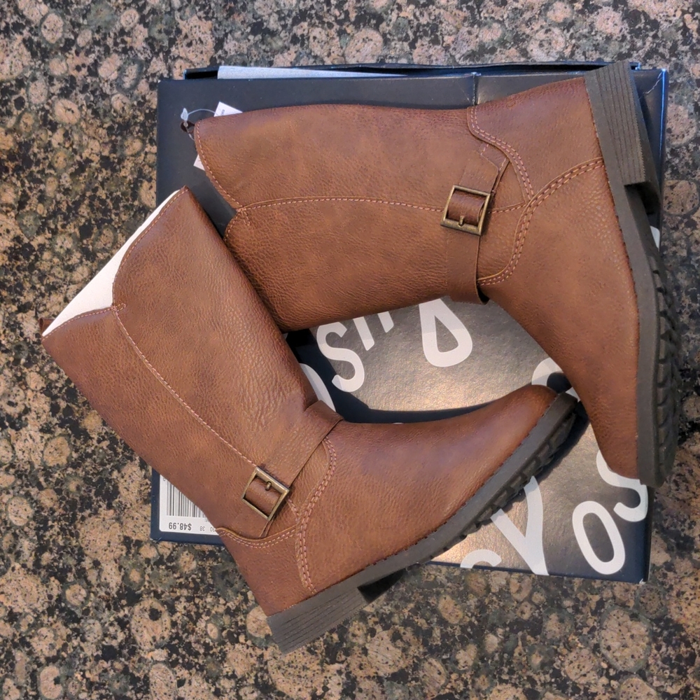 Toddler girls size 12 tall brown boots with zipper Oshkosh